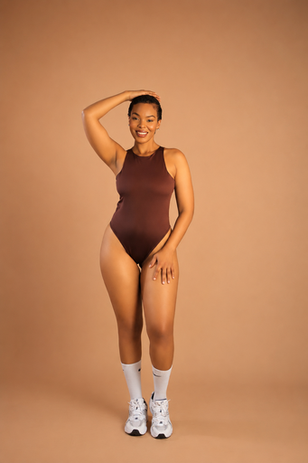 Bodysuit High Neck — Coffee Brown