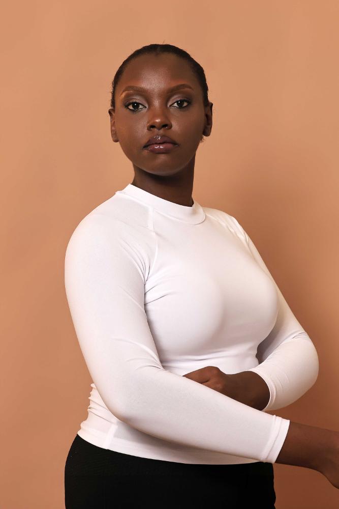 Long-Sleeve High-Neck Basic Top