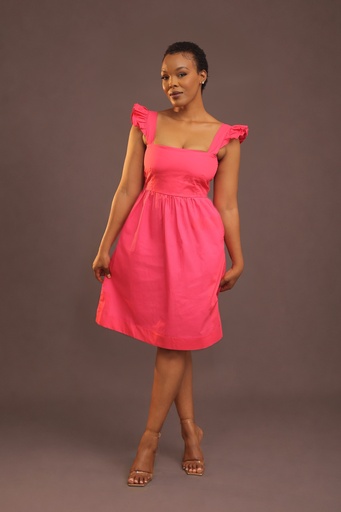 Solana Open-Back Short Dress — Pink