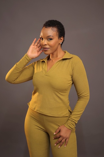Luna Fitted Lounge Blouse — Green