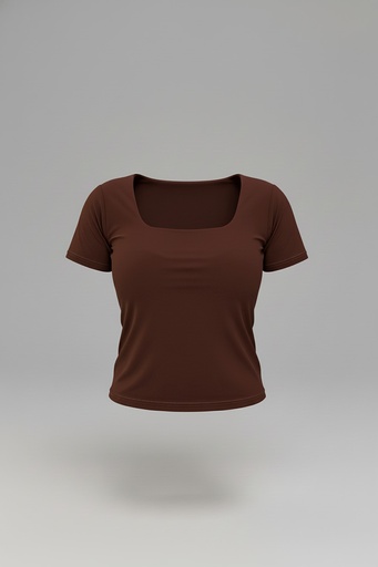 Basic Top Short Sleeve Low Neck